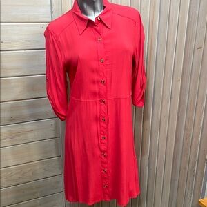 Noelle Women's Long Sleeve Dress - Vibrant Red
